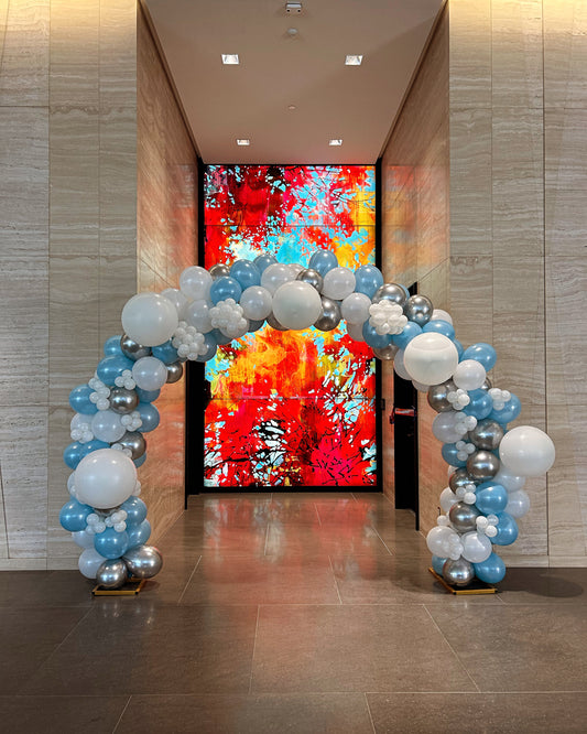 Holiday Party Balloon Arch - Walking in a Winter Wonderland - Toronto Balloon Arches