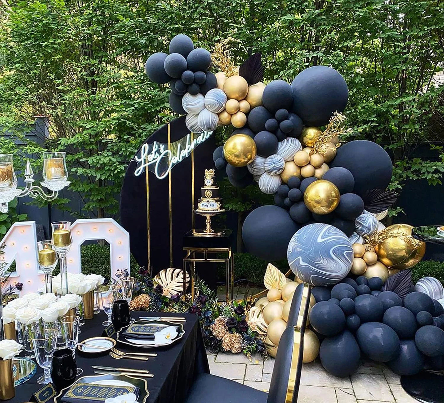 Black and Gold Balloon Arch - Toronto and Vaughan Balloons